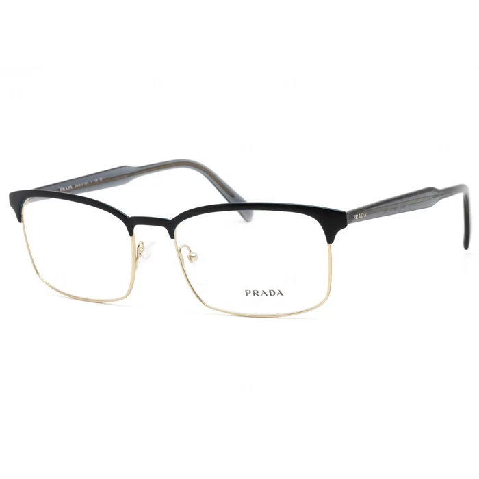 Prada Men’s Eyeglasses – Matte Blue/Pale Gold Metal Rectangular Frame | PR54WV VH81O1
