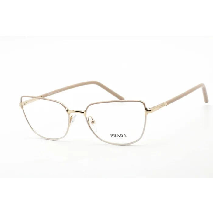 Prada Women’s Eyeglasses – Beige Brown Gold Butterfly Metal Frame | 0PR 59YV 06I1O1