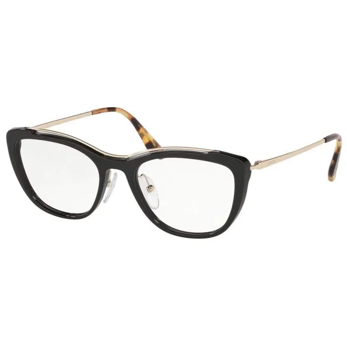 Prada Women’s Eyeglasses – Black Cat Eye Full-Rim Frame | PRADA 0PR04VV 1AB1O153
