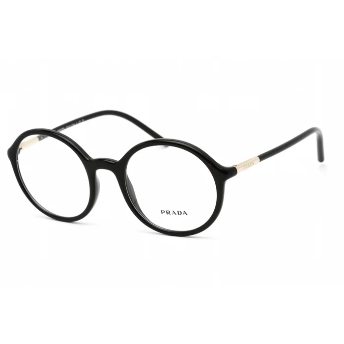 Prada Women’s Eyeglasses – Black Round Plastic Full-Rim Frame | 0PR 09WV 1AB1O1
