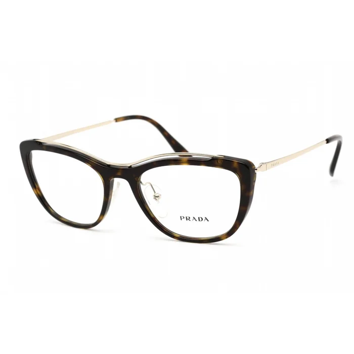 Prada Women’s Eyeglasses – Conceptual Havana Plastic/Metal Cat Eye | 0PR 04VV 2AU1O1