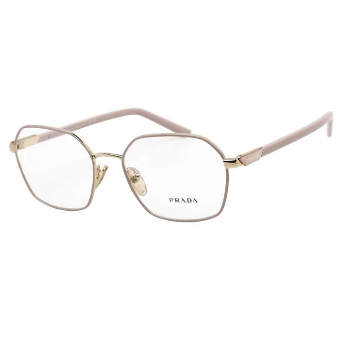 Prada Women’s Eyeglasses – Pale Gold Full-Rim Metal Frame | 0PR 55YV 09Y1O1