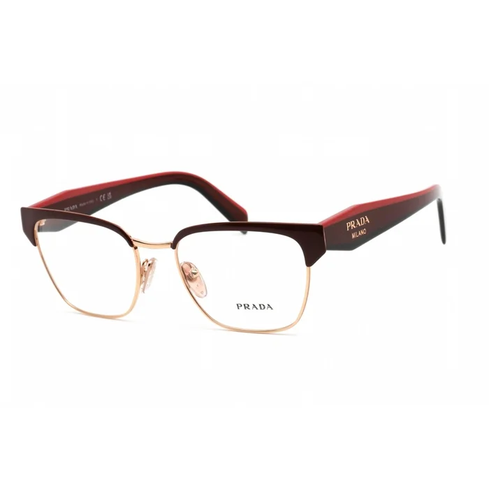 Prada Women’s Eyeglasses – Red/Rose Gold Cat Eye Full-Rim Frame | 0PR 65YV 16A1O1
