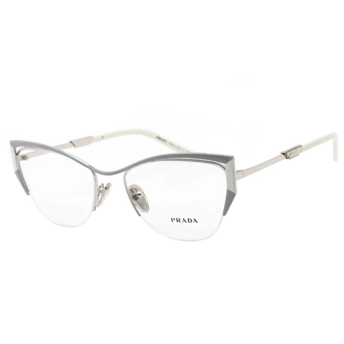 Prada Women’s Eyeglasses – Silver Tone Butterfly Metal Frame | 0PR 63YV 12A1O1