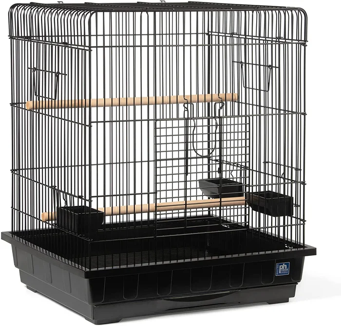 Prevue Hendryx Square Roof Parrot Bird Cage, Black