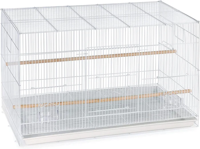 Prevue Pet Products Flight Cage Metal Steel Bird Crate, Multi-Bird Home Stackable Cage for Birds, Home Crate for Extra-Small Pet Parakeets, Finches, and More, White