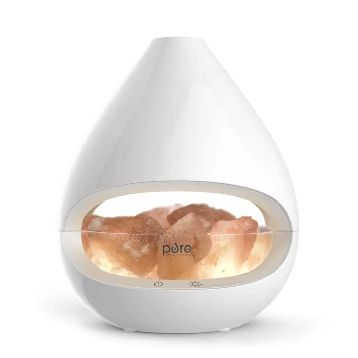 Pure Enrichment PureGlow Crystal Salt Lamp and Diffuser 0.042-Gallons Tabletop Ultrasonic Humidifier (For Rooms Up To 160-sq ft)