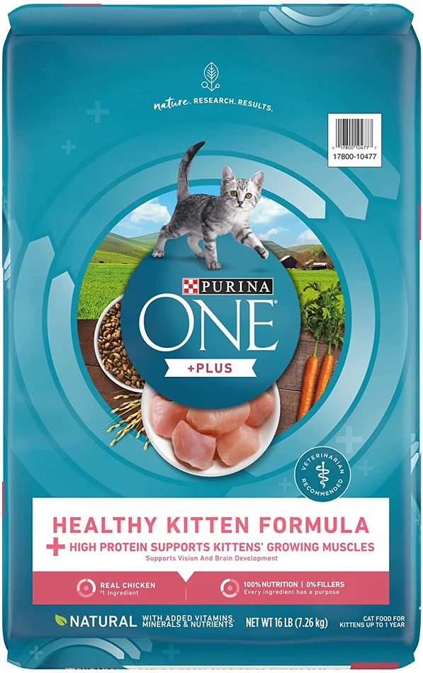 Purina ONE Healthy Kitten Formula Kitten Food, Chicken – Dry Cat 16 LBS