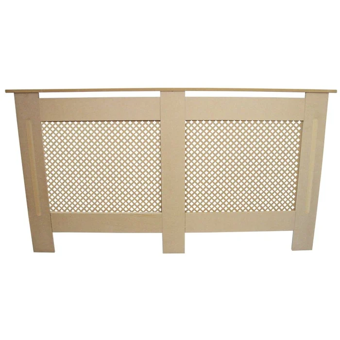 Radiator Cover Natural Unfinished MDF Trellised Grill Modern Cabinet Shelf 1515mm