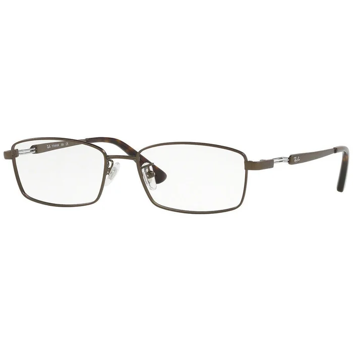 Ray-Ban Men’s Eyeglasses – Matte Dark Brown Rectangular | 8745D 1020 55