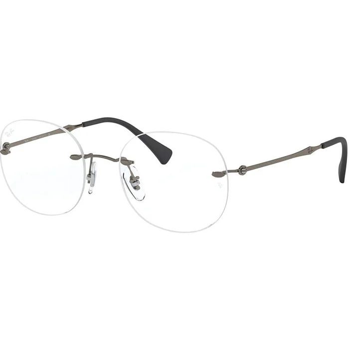 Ray Ban Men’s Eyeglasses – Matte Dark Gunmetal Rimless Frame | 0RX8747-1128-48-18-140