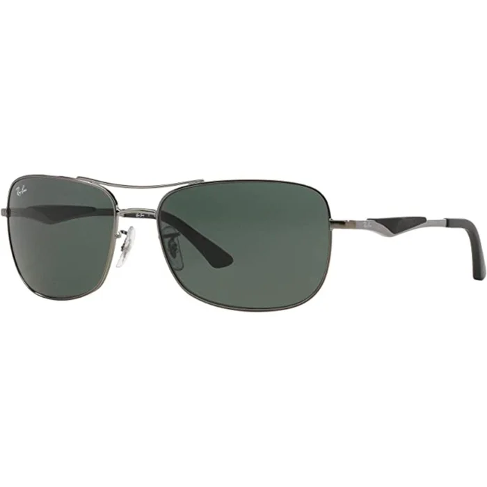 Ray-Ban Men’s Sunglasses – Green Lens Gunmetal Metal Frame | RAY BAN 0RB3515 004/71