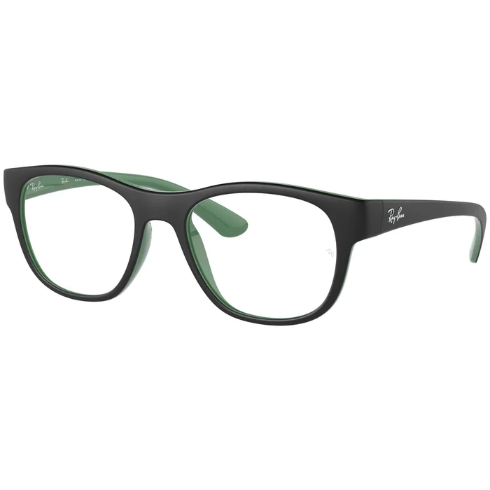 Ray-Ban Unisex Eyeglasses – Matte Black On Green Square Full-Rim Frame | 0RX7191 8124