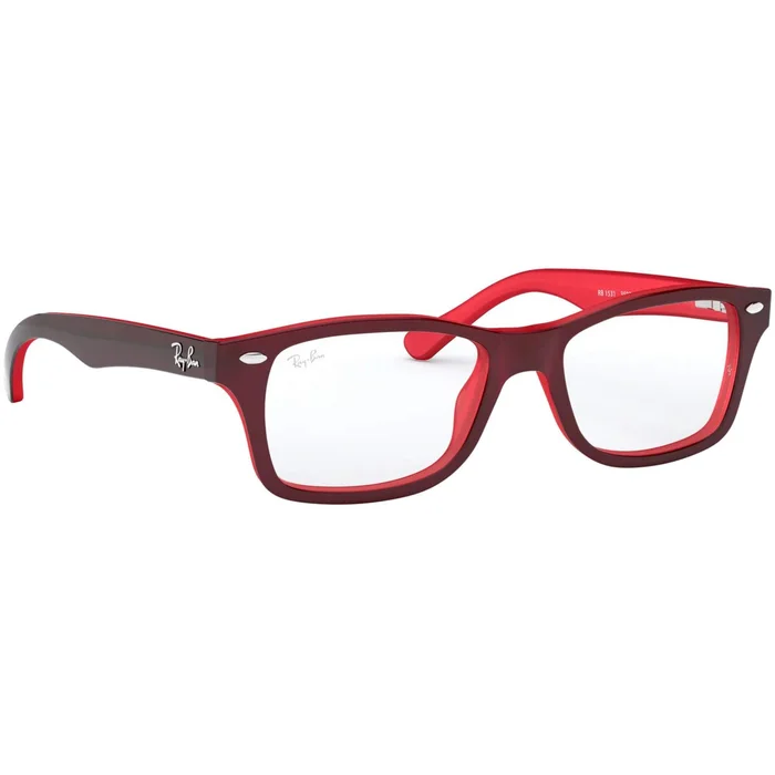 Ray-Ban Unisex Eyeglasses – Red Rectangular Full-Rim Frame | RAYBAN 0RY1531 3592