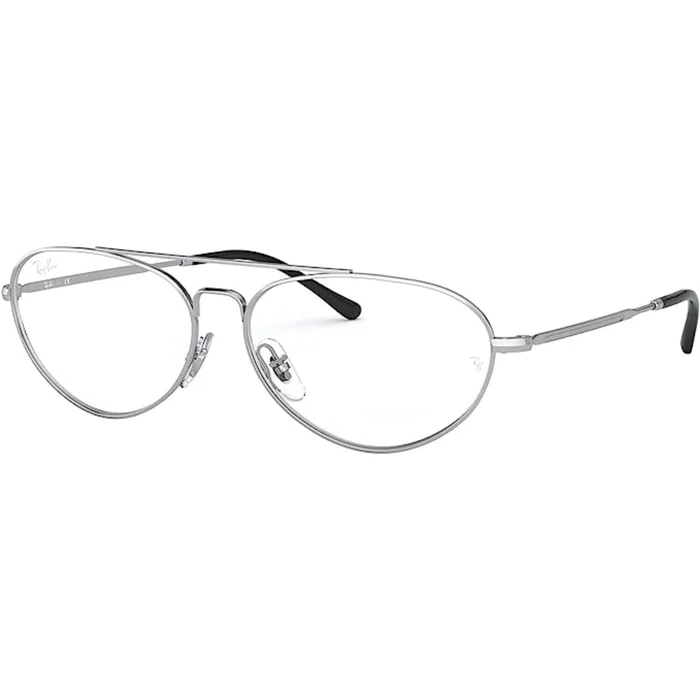 Ray-Ban Unisex Eyeglasses – Silver Aviator Full-Rim Frame | RAY BAN 0RX6454 2501