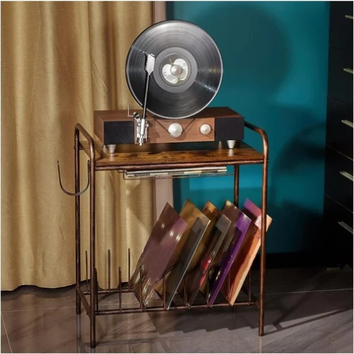 Record Player Stand,Turntable Stand,Record Player Table,Turntable Stand with Record Storage,Wooden 88763026