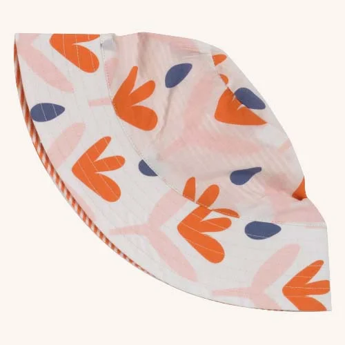 Reversible Sun Hat Floral – Orange