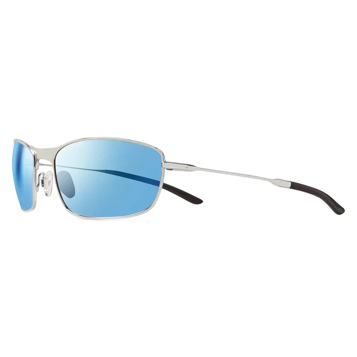 Revo Unisex Sunglasses – Thin Shot Chrome Metal Frame Blue Water Lens | 3090 03 BL