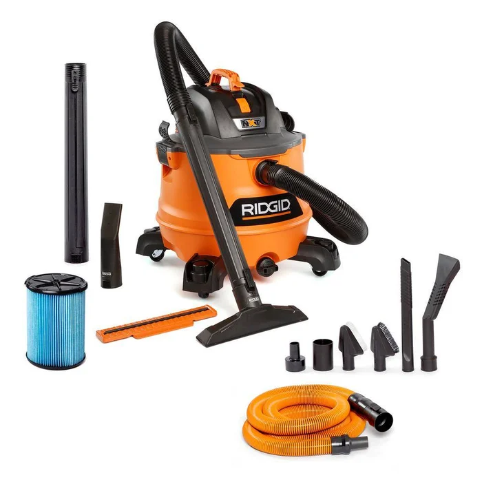 RIDGID HD1401 14 Gallon 6.0 Peak HP NXT Shop Vac Wet Dry Vacuum with Fine Dust Filter, Hose, Accessories and Car Cleaning Kit