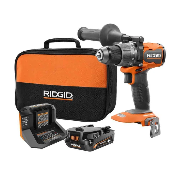 RIDGID R86114KN 18V Brushless Cordless 1/2 in. Drill/Driver Kit with 2.0 Ah MAX Output Battery and 18V Charger