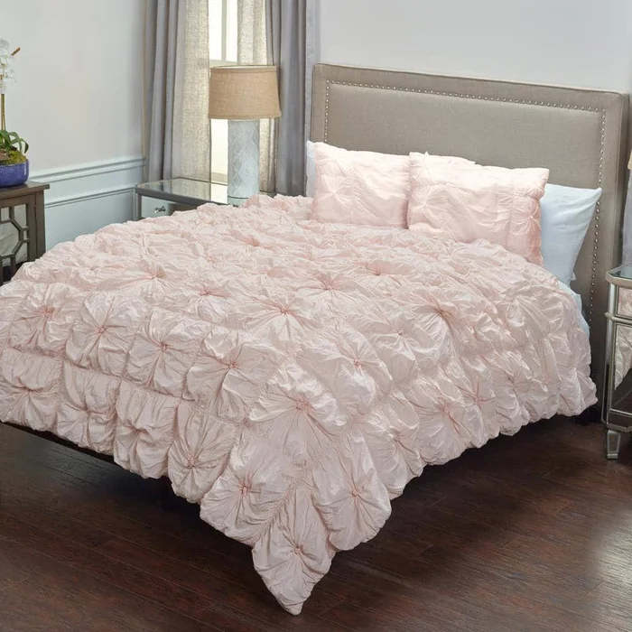Rizzy Home Pink 2-Piece Pink Twin Comforter Set