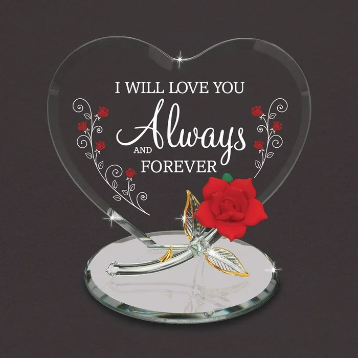 Rose Always And Forever Glass Figurine