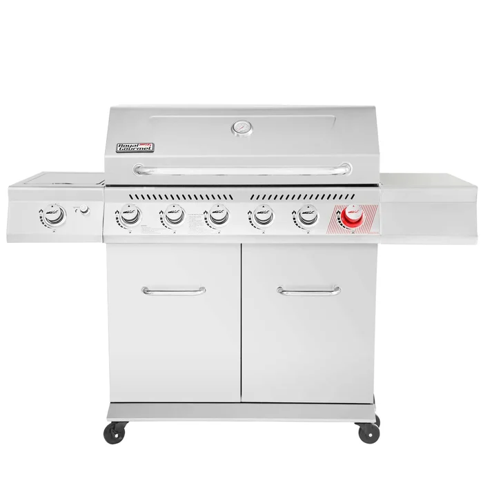 Royal Gourmet Stainless Steel 6-Burner Liquid Propane Gas Grill with 1 Side Burner