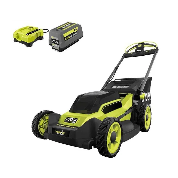 RYOBI 40V HP Brushless 20 in. Cordless Electric Battery Multi-Blade Walk Behind Self-Propelled Mower – 8.0Ah Battery & Charger