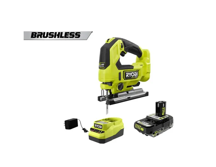 RYOBI Jig Saw PBLJS01K1 ONE+ HP 18V Brushless Cordless with 2.0 Ah HIGH PERFORMANCE Battery and Charger