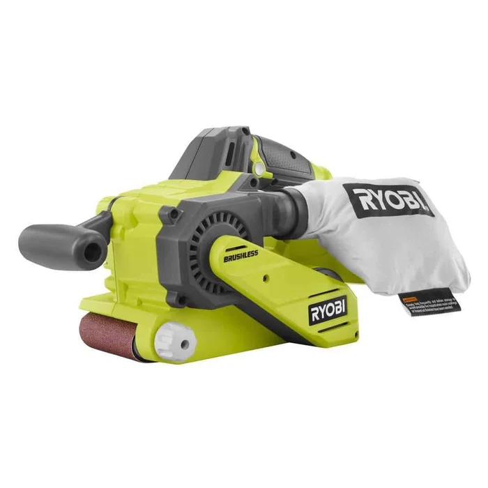 RYOBI ONE+ 18V Cordless Brushless 3 in. x 18 in. Belt Sander (Tool Only) with Dust Bag and 80-Grit Sanding Belt
