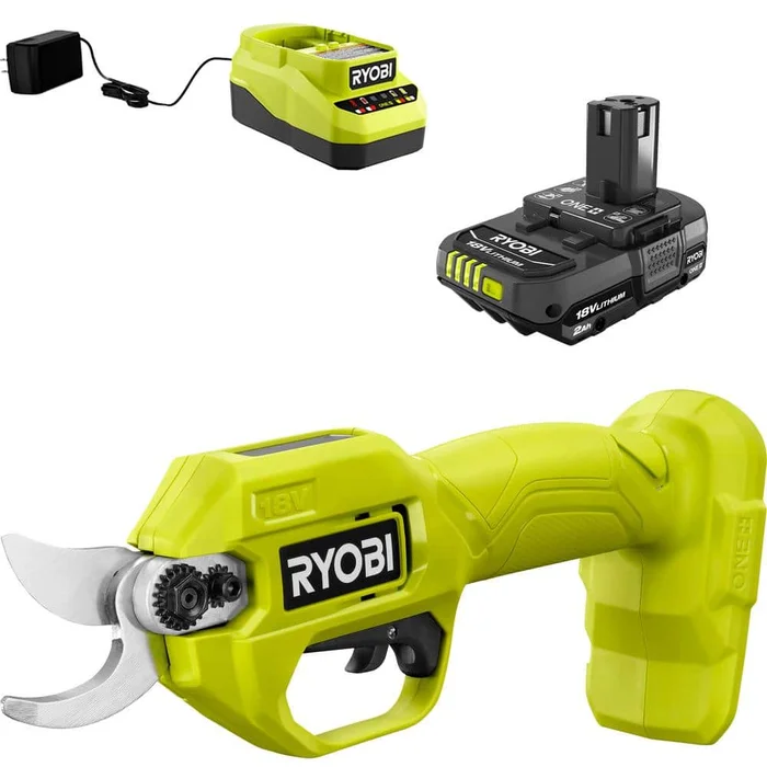 RYOBI P2540 ONE+ 18V Cordless Pruner Kit – Includes 2.0 Ah Battery and Charger
