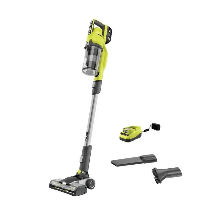RYOBI PCL720K ONE+ 18V Cordless Stick Vacuum Cleaner Kit with 4.0 Ah Battery and Charger