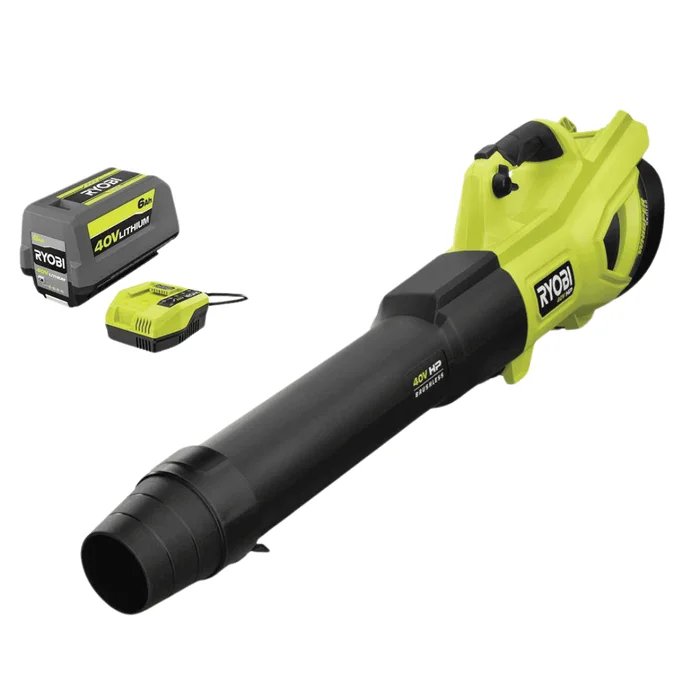 RYOBI RY404140 40V HP Brushless Whisper Series 160 MPH 650 CFM Cordless Battery Leaf Blower with 6.0 Ah Battery and Charger