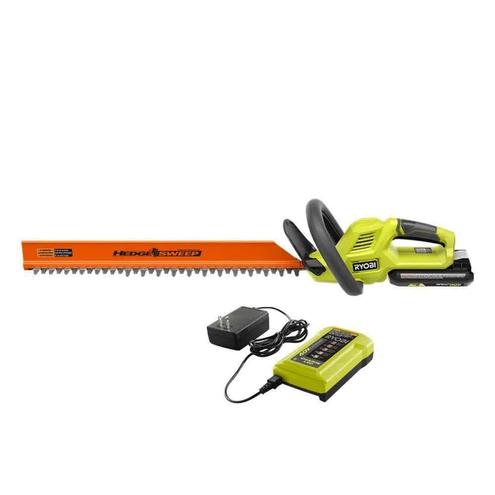 RYOBI RY40HG01K 40V 24 in. Cordless Battery Hedge Trimmer with 2.0 Ah Battery and Charger