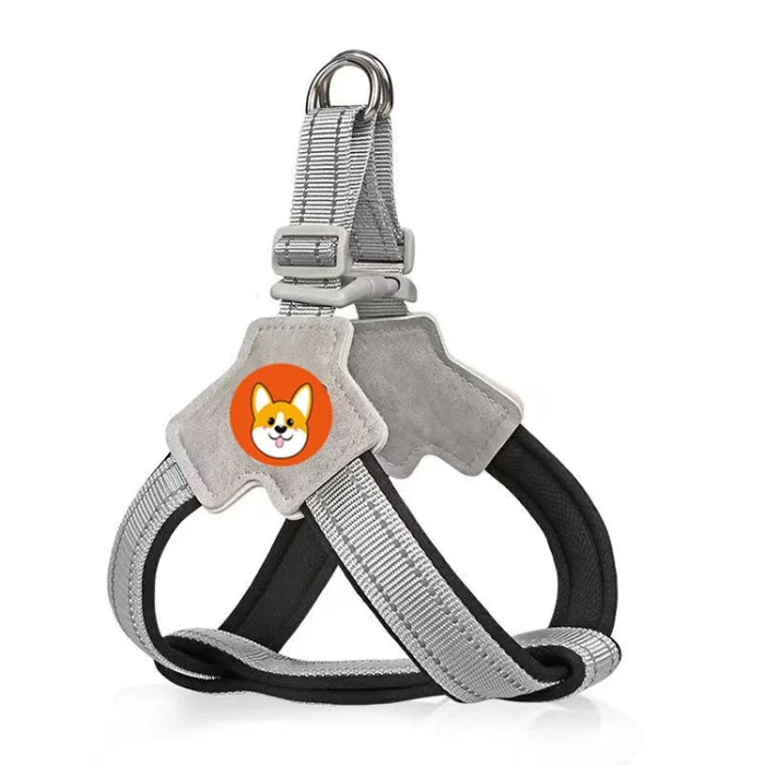 Saddle Style Pet Chest Harness Breathable Reflective Dog Leash, Style: Single Black(S)