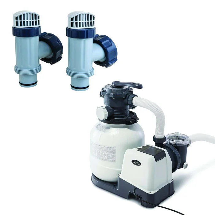 Sand Filter Pump w/ Timer Bundled w/ Plunger Valves Gaskets & Nuts (2 Pack)