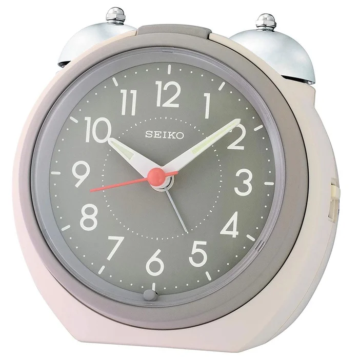 Seiko Alarm Clock – Kita Ivory and Grey Glowing Hands | QHK054CLH