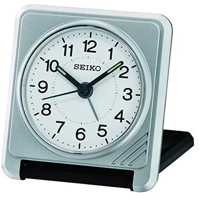 Seiko Alarm Tabletop Clock – Sachi Travel Silver Tone | QHT015SLH