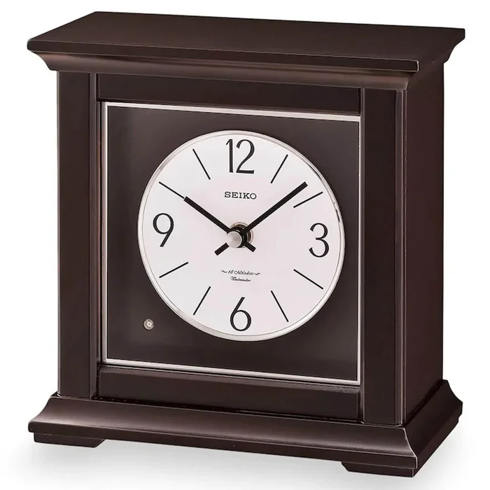 Seiko Mantel Clock – Dark Brown Wooden Music and Chime | QXW245BLH