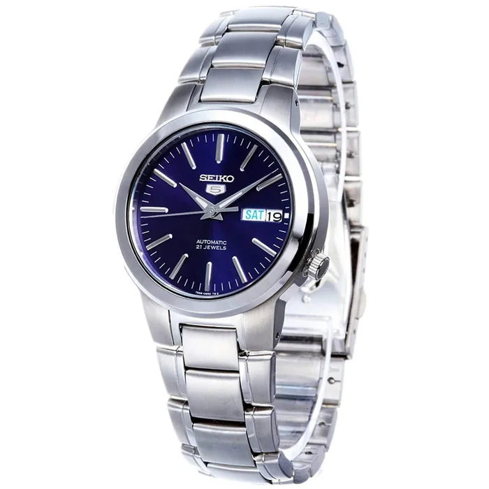 Seiko Men’s Automatic Watch – Seiko 5 Blue Dial Stainless Steel Bracelet | SNKA05K1