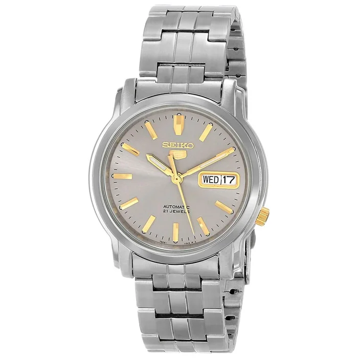 Seiko Men’s Automatic Watch – Seiko 5 Grey Dial Stainless Steel Bracelet | SNKK67K1