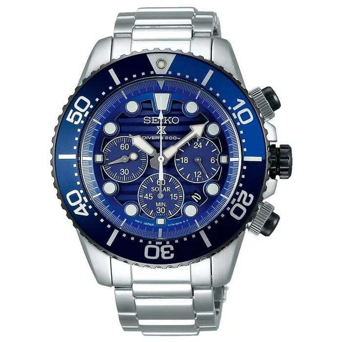 Seiko Men’s Chronograph Watch – Prospex Stainless Steel Bracelet | SSC675