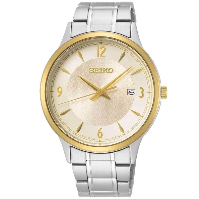 Seiko Men’s Quartz Watch – Essentials Champagne Dial Silver Tone Bracelet | SGEH92P1
