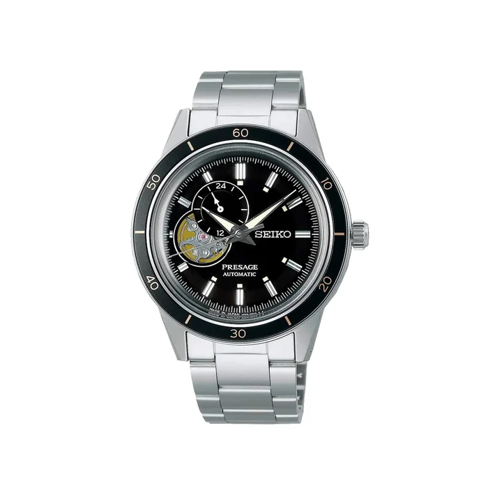 Seiko Men’s Watch – Presage Automatic Power Reserve Black Open Heart Dial | SSA425J1