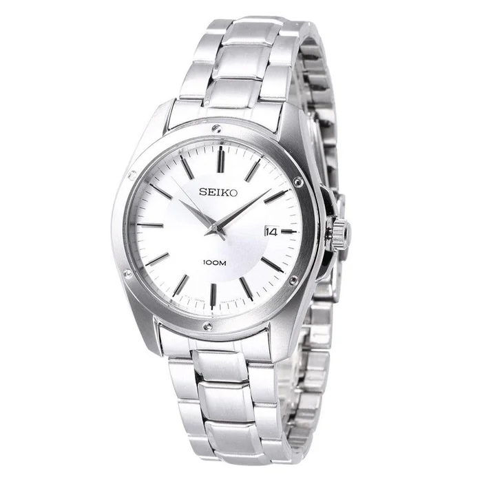Seiko SGEF75P1 Men’s Silver Tone Dial Stainless Steel Bracelet Analog Watch