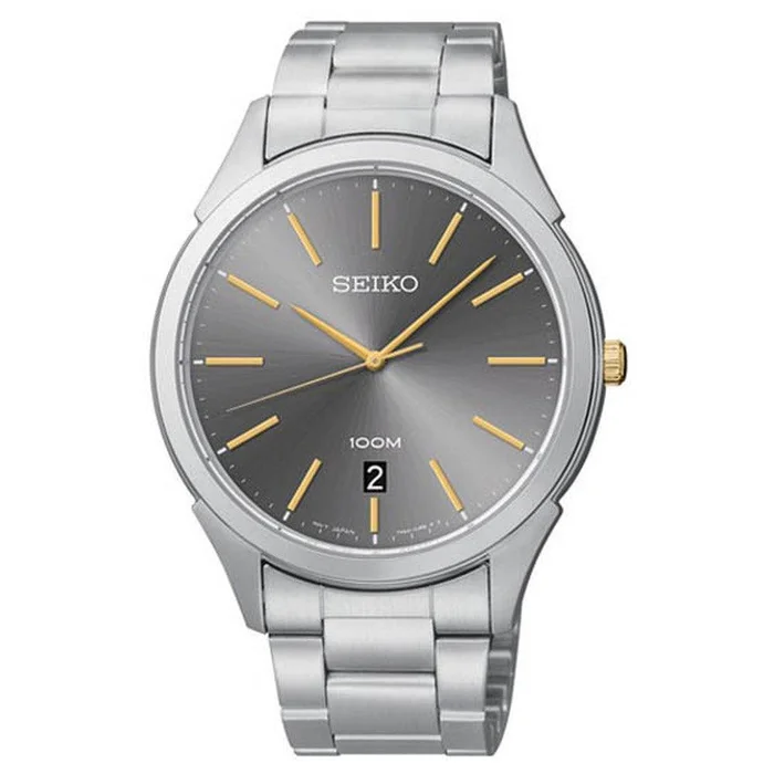 Seiko SGEG73 Men’s Classic Grey Dial Stainless Steel Bracelet Quartz Watch