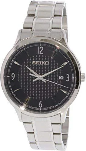 Seiko SGEH81P1 Men’s Classic Black Dial Steel Bracelet Watch