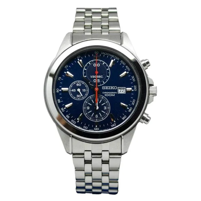Seiko SNDF01 Men’s Chronograph Blue Dial Steel Bracelet Watch