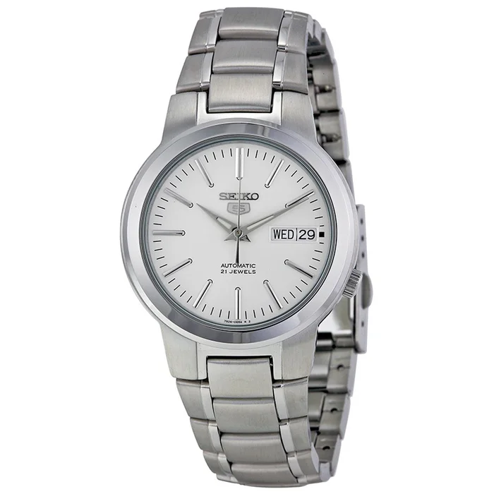 Seiko SNKA01 Men’s 5 Automatic White Dial Stainless Steel Bracelet Watch