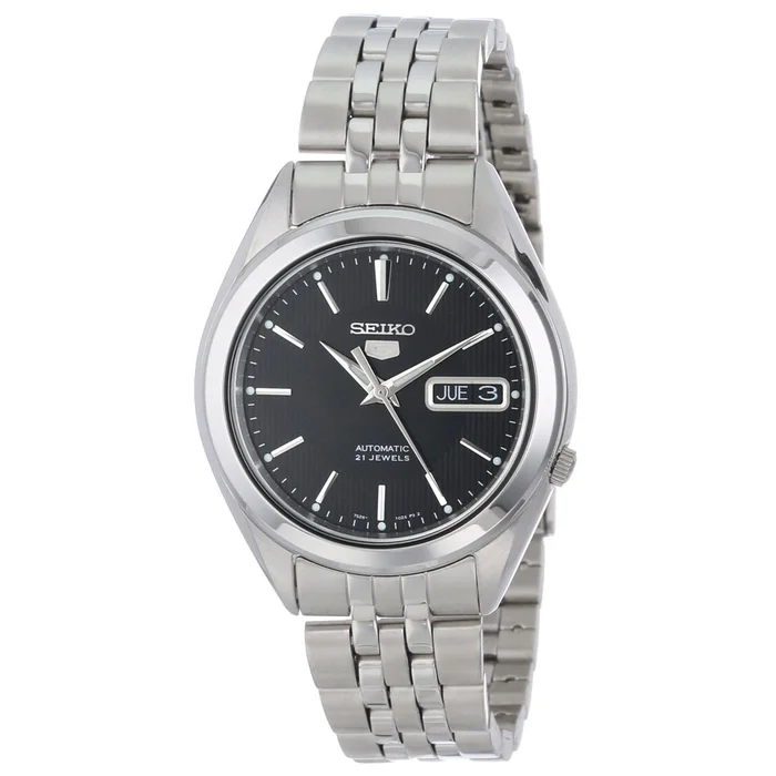 Seiko SNKL23 Men’s 5 Sports Black Dial Steel Bracelet Automatic Watch